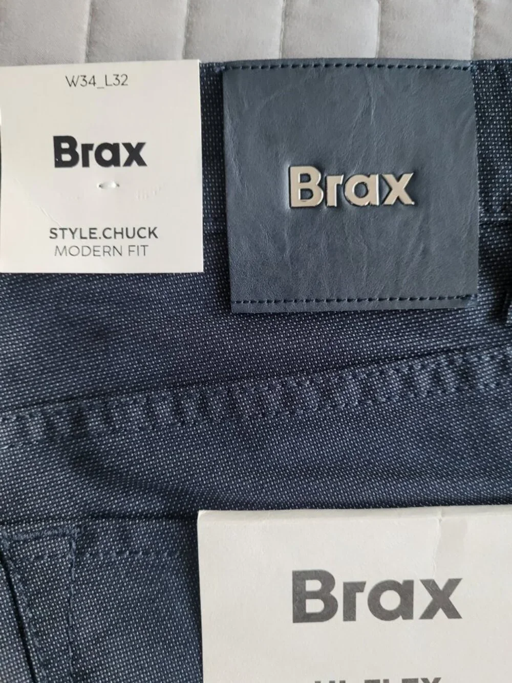 NWT BRAX Hi-Flex All Season Men's Pant in Dark Blue Denim Size 34/32